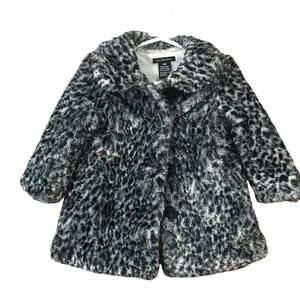 Baby Girl Fuzzy Coat sz 18 m  Animal Print Furry coat sz 18 m